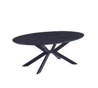 Home Deluxe Table à Manger Ovale AVENTIS avec Pied en étoile - 200 x 120 cm Dark Oak | Table de Cuisine, Salle à Manger, Table de Salle à Manger