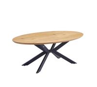 Home Deluxe Table à Manger Ovale AVENTIS avec Pied en étoile - 200 x 120 cm Light Oak | Table de Cuisine, Salle à Manger, Table de Salle à Manger