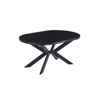 Home Deluxe Table à Manger Ovale Extensible AVENTI avec Pied en étoile - 160 x 100 cm Dark Oak | Table de Cuisine, Salle à Manger, Table de Salle à Manger