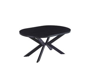 Home Deluxe Table à Manger Ovale Extensible AVENTI avec Pied en étoile - 160 x 100 cm Dark Oak | Table de Cuisine, Salle à Manger, Table de Salle à Manger