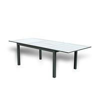 Home Deluxe - Table de jardin extensible CASA - Armature et plateau en aluminium, 160 (240) x 100 x 74 cm - Accessoires inclus