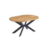Home Deluxe Table de Salle à Manger Ovale Extensible AVENTI avec Pied en étoile - 160 x 100 cm Light Oak | Table de Cuisine, Salle à Manger, Table de Salle à Manger