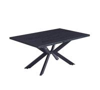 Home Deluxe Table de Salle à Manger rectangulaire AVENCIA avec Pied en étoile - Dark Oak 160 x 100 cm - avec piètement en métal Noir | Table de Cuisine, Salle à Manger, Table de Salle à Manger