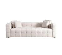 Home Deluxe - Teddy Canapé COMO - Couleur : Beige, env. 236 x 68 x 92 cm, Finition : bouclé, Coussins Inclus I Canapé en Velours, canapé, Salon