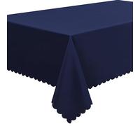 Home Direct Nappe Polyester Facile d'entretien Rectangle Rectangulaire 140 x 200 cm Uni Bleu Marine