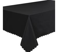 Home Direct Nappe Polyester Facile d'entretien Rectangle Rectangulaire 140 x 200 cm Uni Noir