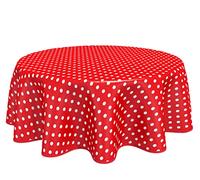 Home Direct Nappe Toile cirée PVC Ronde 160 cm à Pois Rouge