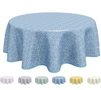 Home Direct Nappe Toile cirée PVC Ronde 160 cm Bleu Gris