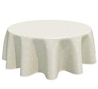 Home Direct Nappe Toile cirée PVC Ronde 160 cm Étoiles, Beige