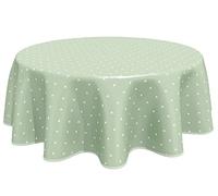 Home Direct Nappe Toile cirée PVC Ronde 160 cm Étoiles, Vert Sauge