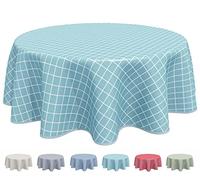 Home Direct Nappe Toile cirée PVC Ronde 160 cm Vert Bleu Aqua
