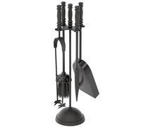 Home Discount® 5 pièces Malham Fire Serviteur de cheminée, Noir