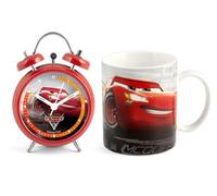 Home Disney Cars Set Réveil Mug, Porcelaine, Rouge, Unique, 2 unités