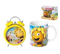 Home Disney Maya l'abeille Réveil avec Tasse, Porcelaine/Plastique, Multicouleurs, 2 Pièces