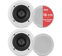Home Enceinte Murale/Plafond De 13,3 Cm - Paire D'Enceintes Médium-Grave À 2 Voies Avec Woofer Et Tweeter À Dôme En Polymère De 2,54 Cm- Design Encastré - Haut Parleur Encastrable Plafond
