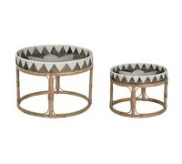 Set di 2 tavoli Home ESPRIT Rattan 70 X 70 X 52 cm
