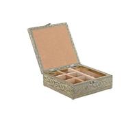 Home ESPRIT Boîte à bijoux blanc champagne bois aluminium 18 x 18 x 6 cm - Marque EAN : 8424002151621