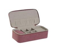 Home ESPRIT Boîte à bijoux crème magenta 20,5 x 10 x 6 cm (2 pièces)