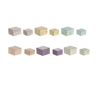 Home ESPRIT Boîte à bijoux multicolore en bois de manguier 10 x 10 x 6 cm (2 pièces) (6 unités)