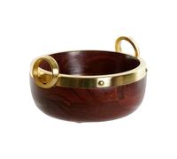 Home ESPRIT Bol Marron Doré Aluminium Acacia 19 x 17 x 10 cm