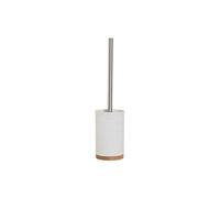 Home ESPRIT Brosse de Toilette Blanche argentée Naturelle résine Bambou 9 x 9 x 37 cm