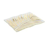 Home ESPRIT Centre de Table Transparent doré Moderne Feuille de Plante 29 x 21 x 3 cm