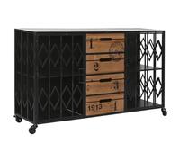Home ESPRIT Commode Marron Noir métal Sapin Loft 122,5 x 32,5 x 74 cm
