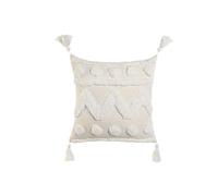 Home ESPRIT Coussin Blanc Pompons Boho 45 x 15 x 45 cm
