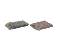 Home ESPRIT Couverture Blanche Noire Rouge Coton (2 unités)