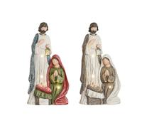 Home ESPRIT Crèche de Noël Vert Gris Magnésium 22,5 x 12 x 44 cm (2 unités)