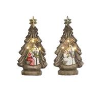 Home ESPRIT Crèche de Noël Vert Gris Magnésium 23 x 13,5 x 45 cm (2 unités)