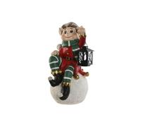 Home ESPRIT Décoration de Noël Blanc Noir Rouge Vert Elfe 26 x 26 x 42 cm