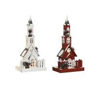 Home ESPRIT Décoration de Noël Blanc Rouge 27 x 18 x 56 cm (2 unités)