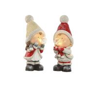 Home ESPRIT Décoration de Noël Blanc Rouge Beige 16,5 x 22 x 45 cm (2 unités)