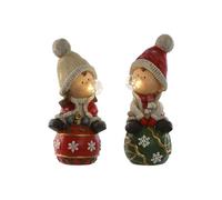 Home ESPRIT Décoration de Noël Blanc Rouge Vert 20,5 x 23 x 51 cm (2 unités)