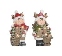 Home ESPRIT Décoration de Noël Marron Rouge 23 x 10,5 x 40 cm (2 unités)