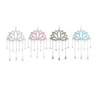Home ESPRIT Décoration Suspendue Bleu Blanc Gris Rose Fer Oriental Fleur de Lotus (4 unités)