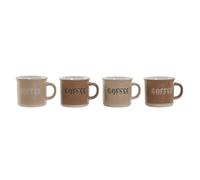 Home ESPRIT Ensemble de tasses à café marron grès 4 pièces 180 ml