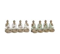 Home ESPRIT Figurine décorative Blanc Vert Bouddha Oriental 24 x 9 x 11 cm (2 unités)
