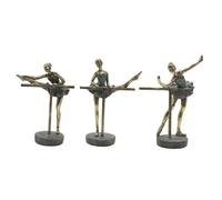 Home ESPRIT Figurine décorative Gris Doré Ballerine Ballet 14 x 8 x 20 cm (3 unités)