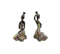 Home ESPRIT Figurine décorative Multicolore Africaine 9 x 7 x 16,5 cm (2 unités)