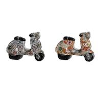 Home ESPRIT Figurine décorative Multicolore méditerranéenne Scooter 14 x 8 x 11 cm (2 unités)