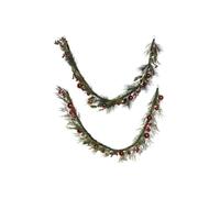 Home ESPRIT Guirlande de Noël Rouge Vert Polyéthylène 23 x 11,5 x 180 cm (2 unités)