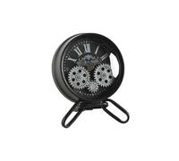 Home ESPRIT Horloge de Table Noir Argent Métal Cristal 16,5 x 11 x 21 cm