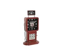 Home ESPRIT Horloge de Table Rouge métal Station-Service 18 x 10 x 34 cm