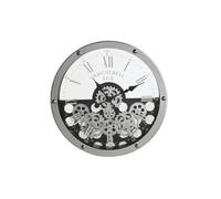 Home ESPRIT Horloge Murale Noir Argent Métal Cristal Engrenages 52 x 8,5 x 52 cm