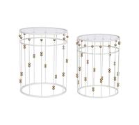 Home ESPRIT Lot de 2 Tables Blanc Doré 42 x 42 x 55 cm
