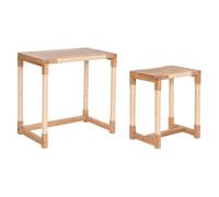 Home ESPRIT Lot de 2 Tables Naturelles Corde Sapin 58 x 38 x 60 cm