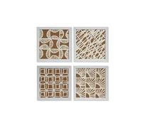 Home ESPRIT Lot de 4 Tableaux Modernes 22 x 2 x 22 cm (4 pièces)