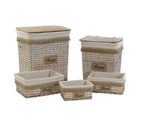 Home ESPRIT Lot de 5 paniers marron naturel 47 x 35 x 56 cm